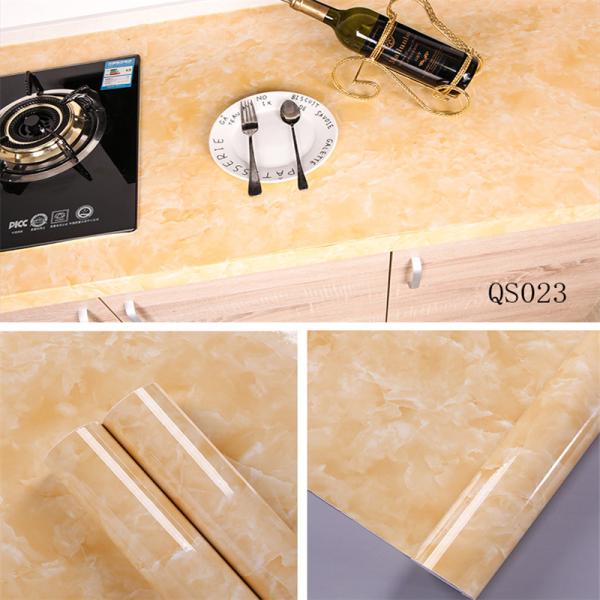 Waterproof Peel Stick Marble High Glossy Wallpaper for Household Refurbishment