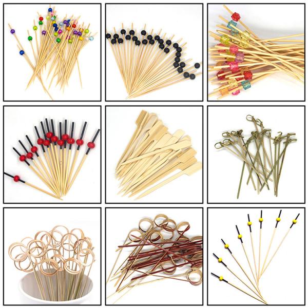 Colorful Heart Head 18cm Bamboo Food Picks For Fruit