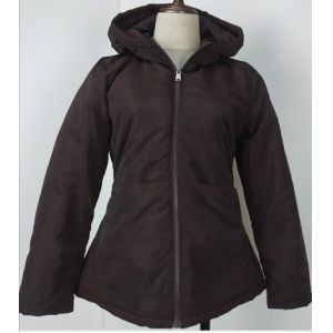 Cheap Polyester Black Ladies Light Padded Jacket Fix Hoody Microfiber Padding wholesale
