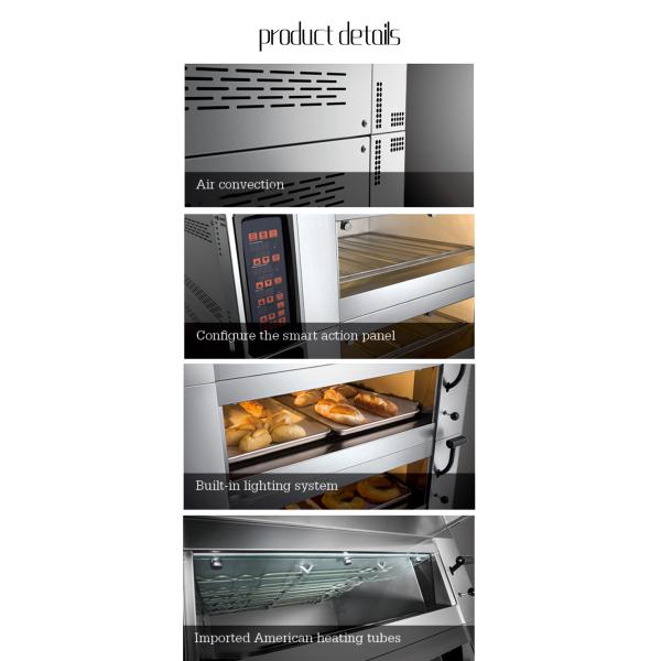 1.2mm Commercial Bakery Kitchen Equipment Touch Screen Oven With Cabinet 8 Trays