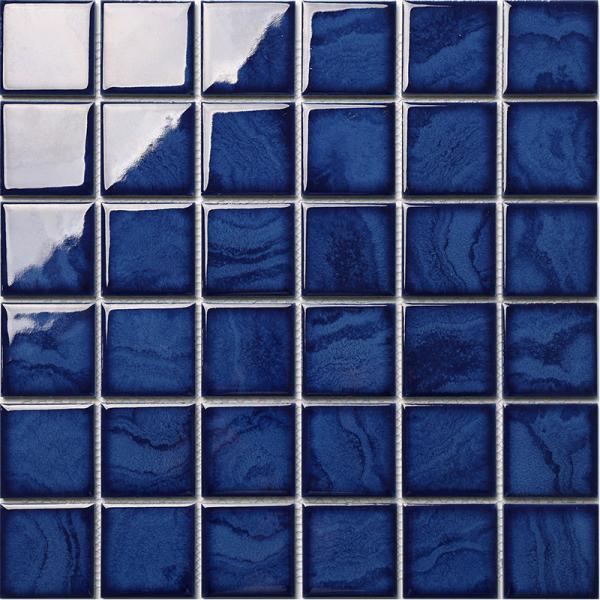 Glossy Glazed Blue Ceramic Mosaic 300x300mm For Swimming Pool