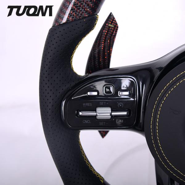 Special Red Carbon Fiber Mercedes Benz Steering Wheel PU Leather OEM