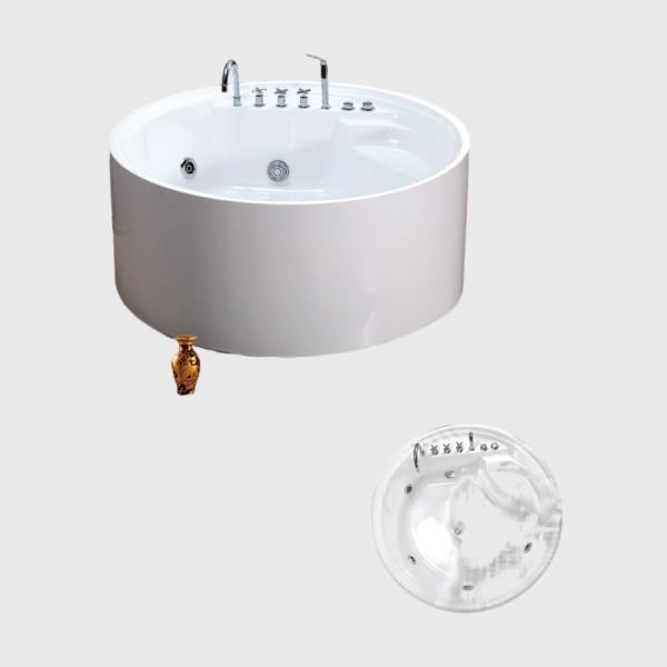 Non Porous 2-3 Person Cold Plunge Freestanding Jetted Tub Whirlpool Jacuzzi Hot Tub Outdoor SPA