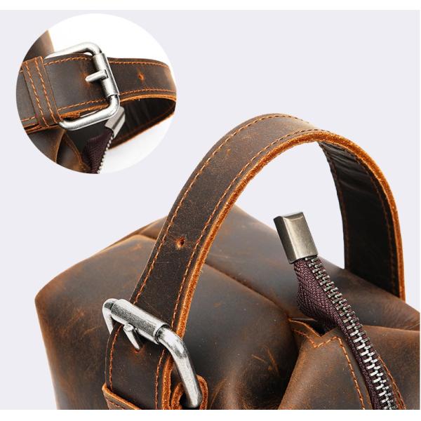 Crazy horse leather vintage toiletry bag Genuine Leather Woven Clutch Bag Unisex Portable Handheld Storage Bag Leather Large Capacity Toiletry Bag