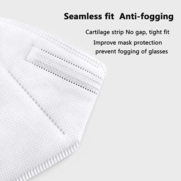 White Color KN95 Face Mask , 5 Layer KN95 Dust Mask Low Breath Resistance