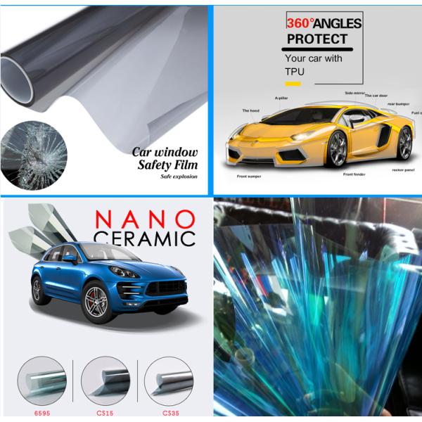 Heat Resistant Tinted Car Window Film , IR Solar Protection Film For Windows