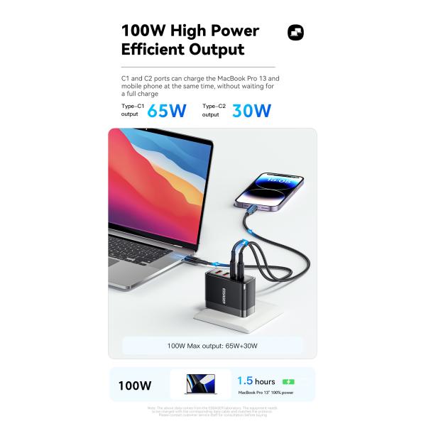 ESSAGER ES-CD37 USB A USB C GaN Chargers PD 100W