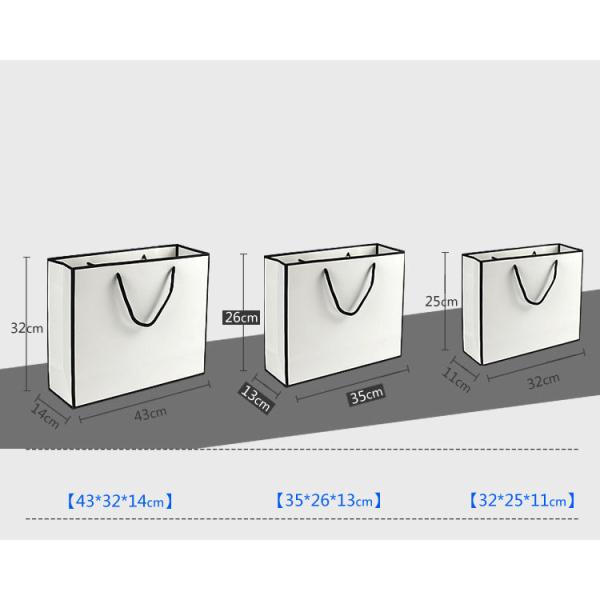 Boutique Wedding Premium Fashionable Grey Tote Shopping Paper Bags Luxury Reusable Cotton Handles for Clothes/Jewelry