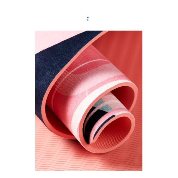 Eco Friendly Flower Printing Suede Rubber Yoga Mat 6MM Thick For Home Pilates Sport
