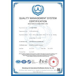 JISAN HEAVY INDUSTRY LTD Certifications