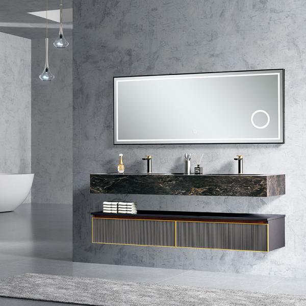Environmental Friendly Modern Style Single Vanity Sink Solid Wood Bathroom Cabinet Mirror Bathroom Vanity