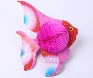 Cheap Small fresh element color paper sculpture, small goldfish pattern, paper flowers custom paper crafts wholesale