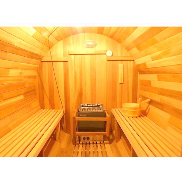 Customized Carbonized Wood Hemlock Outdoor Barrel Sauna Room