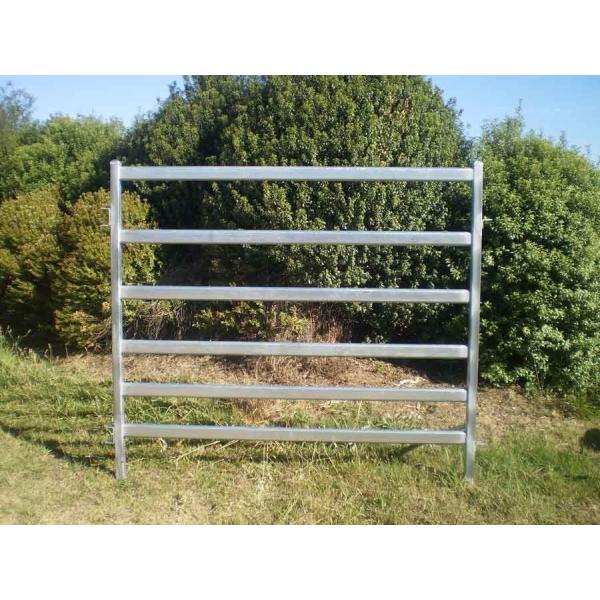 Round Pipe Steel Cattle Fence Panels , 6ftx7ft Galvanized Corral Panels