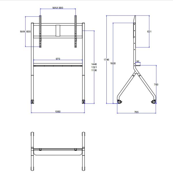 Interactive Whiteboard Stand Mobile stand for Smart TV/IFPD size 43-86 inch