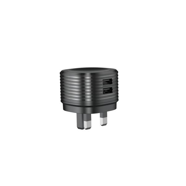AC100V 2xUSB-A Portable ErP 5V3.4A UK Mains Charger