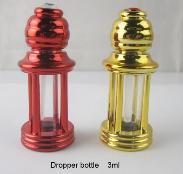 Quality 3ml four-column plastic perfume bottle dropper essential oil glass bottle roll on bottle for sale