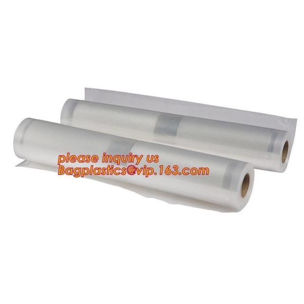 Embossing Resealable Vacuum Food Bags For Household Eco- friendly Texture Vacuum Food Storage Plastic Bag Rolls Moisture