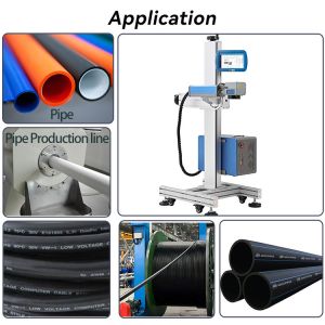 50W 100W Flying Fiber Laser Marking Machine For Stainless Steel / Medical