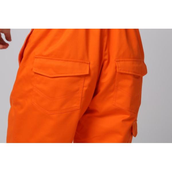 2 Side Pockets Orange Winter BIB Pants With Covered Metal Zip