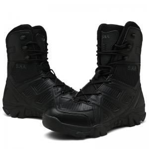 Cheap High Quality Leather Combat Tactical Boots Waterproof High Top  Black Genuine Leather Tactical military Boots for Men wholesale