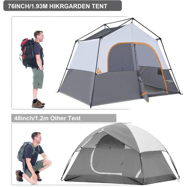 HIKERGARDEN 6 Person Camping Tent - Portable Easy Set Up Family Tent for Camp, Windproof Fabric Cabin Tent Outdoor