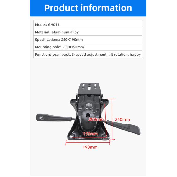 Modern Adjustable Office Chair Mechanism Aluminum Alloy With Gas Lift System