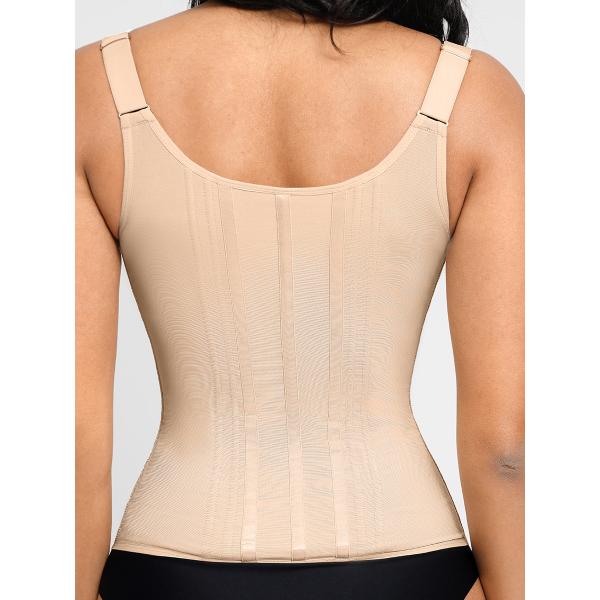 15 Built-In Steel Bone Girdle Body Shaper Vest for Women's U-Shaped Chest Support