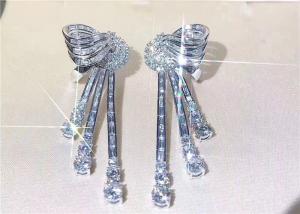 Cheap High End Personalized  18K White Gold Diamond Earrings For Women wholesale