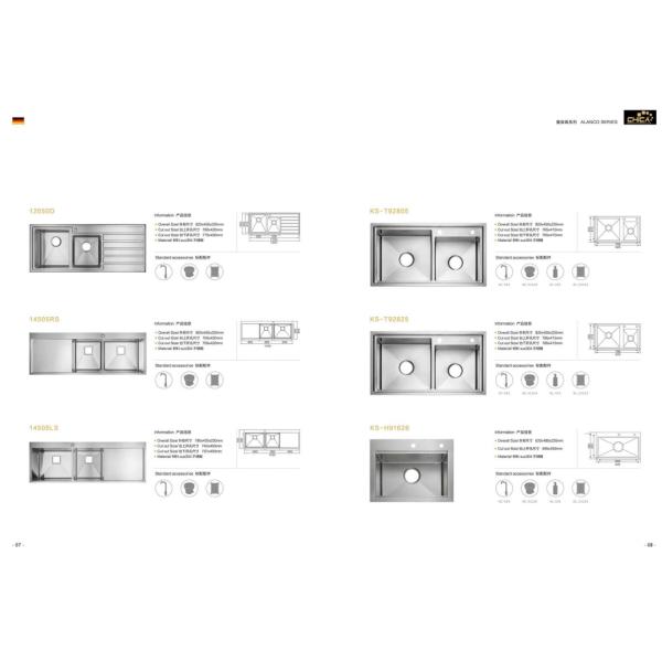 Handmade House Single Bowl Kitchen Sink Stainless Steel Kitchen Sinks With Cutting Board