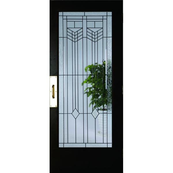 Tempered Safety Glass Sliding Door , Black Patina Internal Glass Sliding Doors