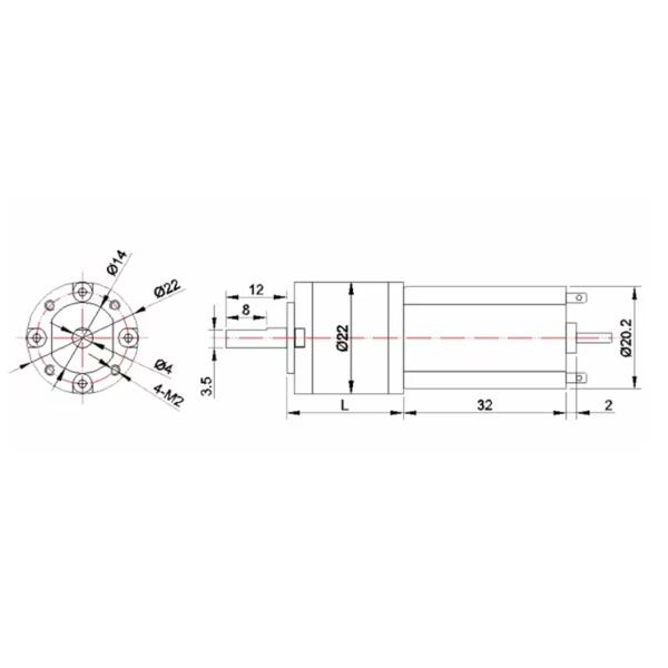 High Torque DC 5V 22mm Planetary Gear Reduction Gearbox DC Motor For Automatic Blinds