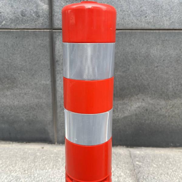 Traffic Safety 50cm Red Orange Pu Reflective Delineator Pole Flexible Road Bollard Delineator Post Spring Warning Post
