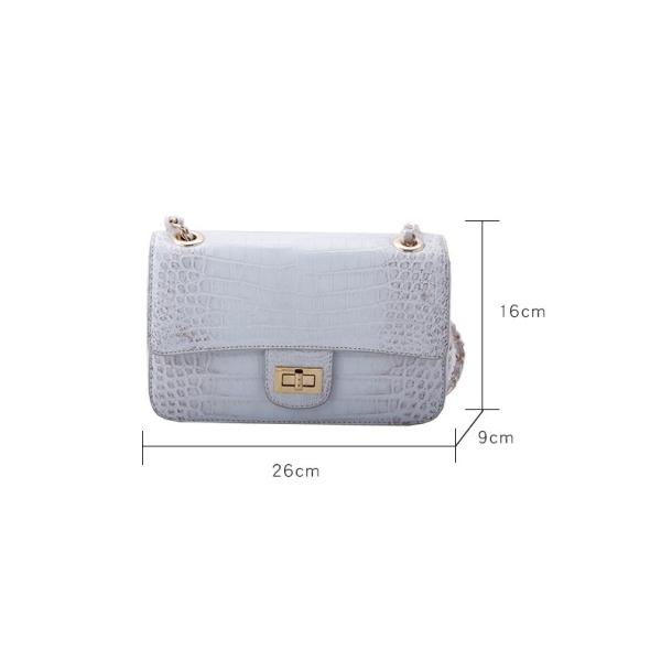 Luxury Genuine Crocodile Belly Skin Gold Hardware Lady Evening Flap Purse Alligator Leather Women Single Shoulder Bag