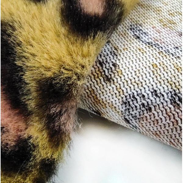 Leopard Printed Rabbit Fur Material 320gsm 150D 288F