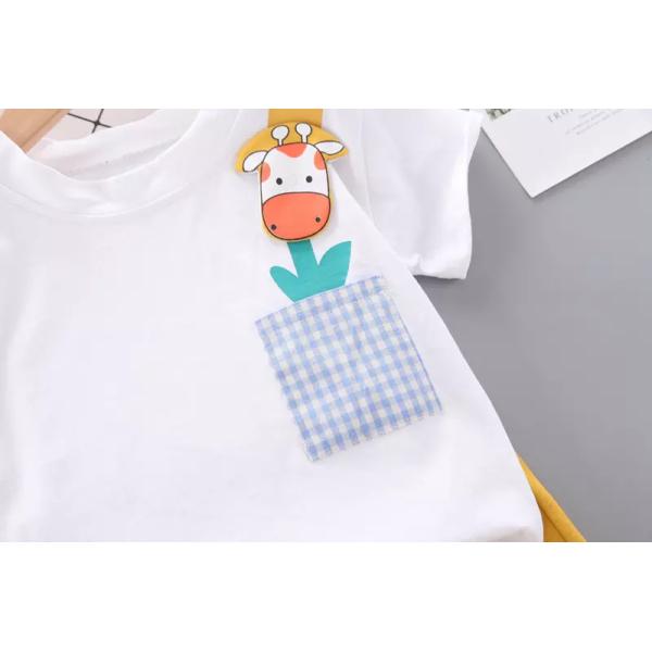 Cotton Summer Children'S Clothing Two Piece Boys Polyester Deer Print Shirt
