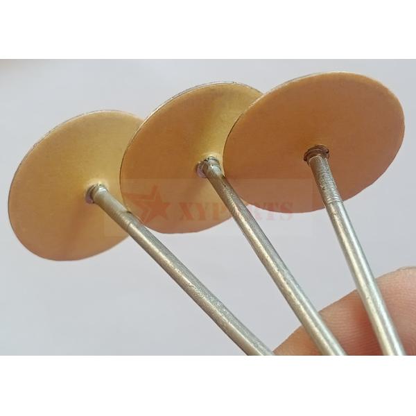 Galvanized Steel Cup Head Capacitor Discharge Weld Pins 3" With Paper Insulating Washers Attached