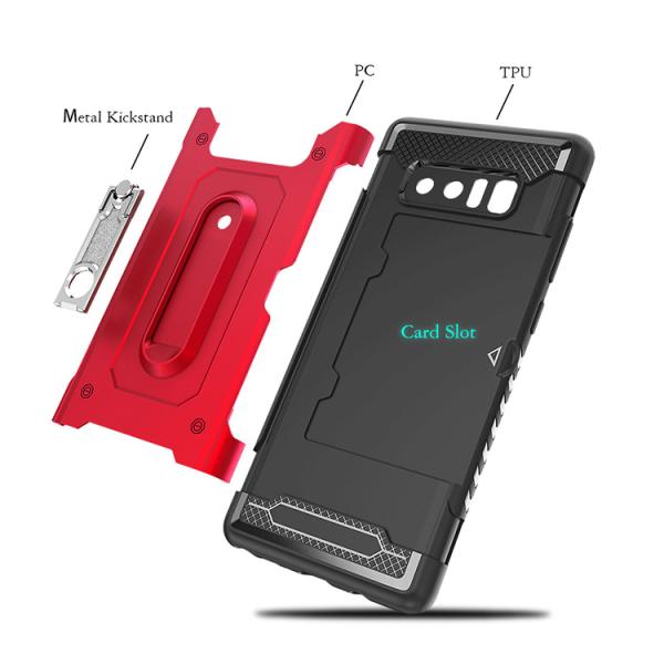 Luxury 2 In 1 Mobile Phone Cover Shell For Samsung Note 8 Case With Metal Kickstand Holder