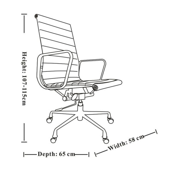 PU Leather Modern High Back Office Chair Net Weight 15.9 Kg With Five Nylon Wheels