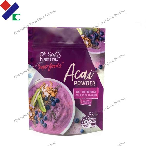 Plastic Packets Heat Sealable Food Bags For Organic Powder Strawberry Flavour