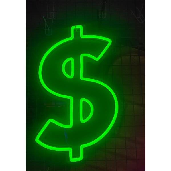 Dollars neon sign handmade green color money neon sign
