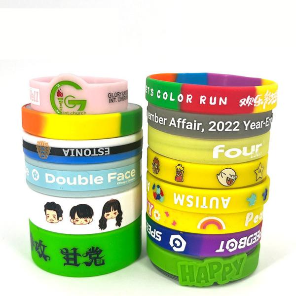 Custom Logo Printed Silicone Wristbands Multi Style Silicone Bands for Promotion and Advertising