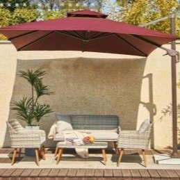 Cheap Windproof Outdoor Aluminum Umbrella Red Commercial Aluminum Umbrella wholesale