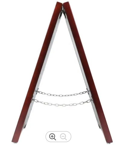 Wood folded Warning Floor Signs 590*380*H570mm Embossed Logo