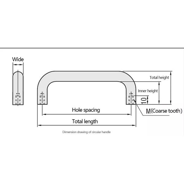 Small 54x6x43mm Industrial Cupboard Door Handles
