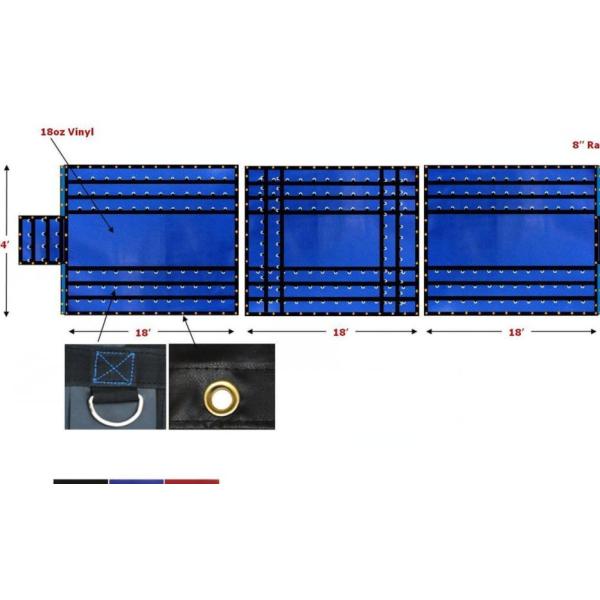 1000D * 1000D 18oz 8 Ft Drop Flatbed Truck Tarps