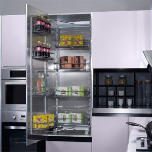 Flat Eased Edge Modular Stainless Steel Indoor Kitchen Cabinets