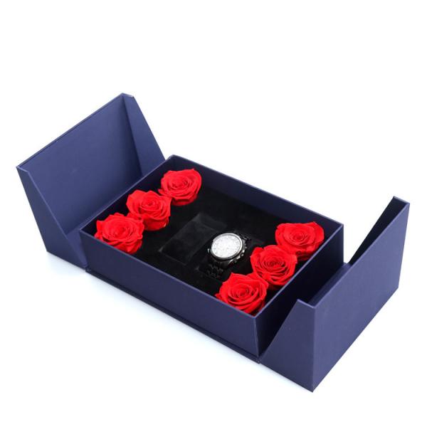 ODM Logo Magnetic Packaging Cardboard Watch Box Metallic Lamination