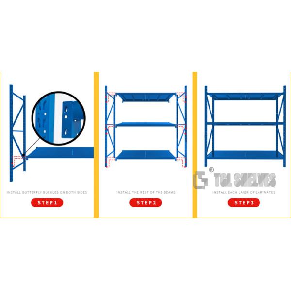 Multi Layers Medium Duty Warehouse Rack TGL Steel Material CE Certificate