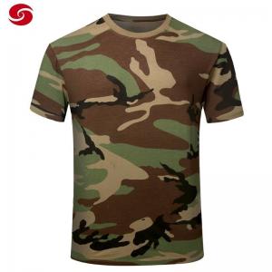 China Army British Camouflage Breathable Military Tactical Shirt Round Neck T Shirt on sale